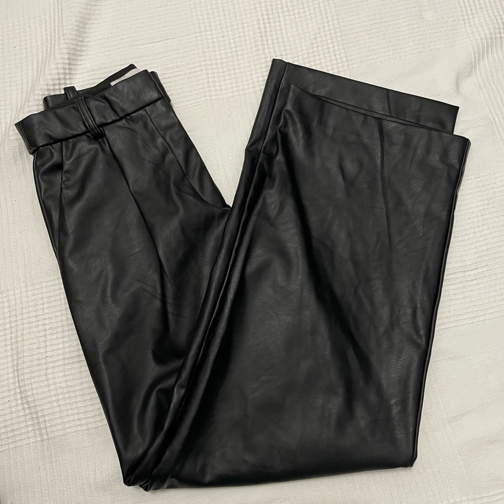 H&M Faux Leather Black Pants Size US 4